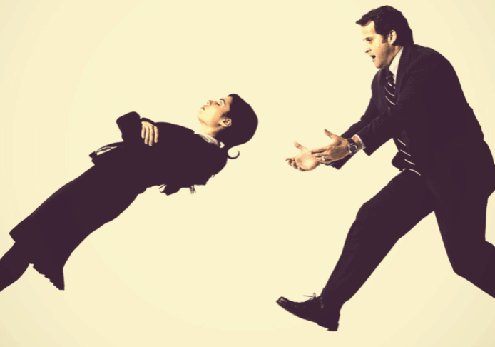 Trust business people in trust fall